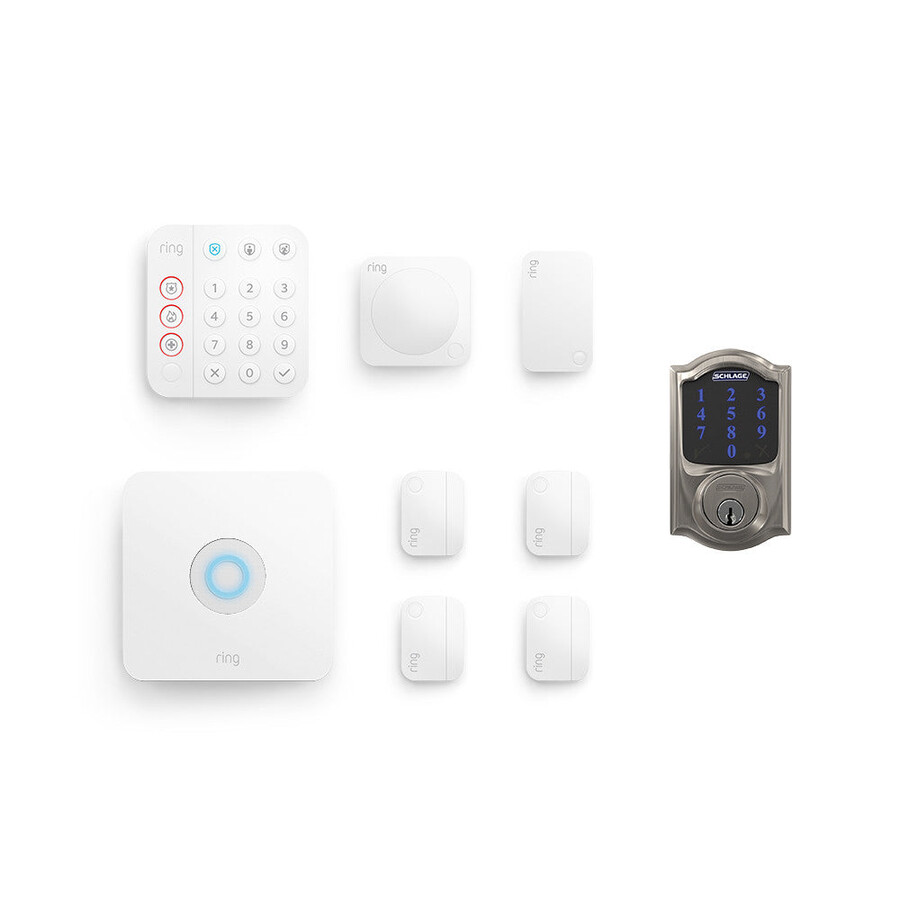 alarm-sicherheitssystem-set 8-teilig schlage smart lock deadbolt bundle